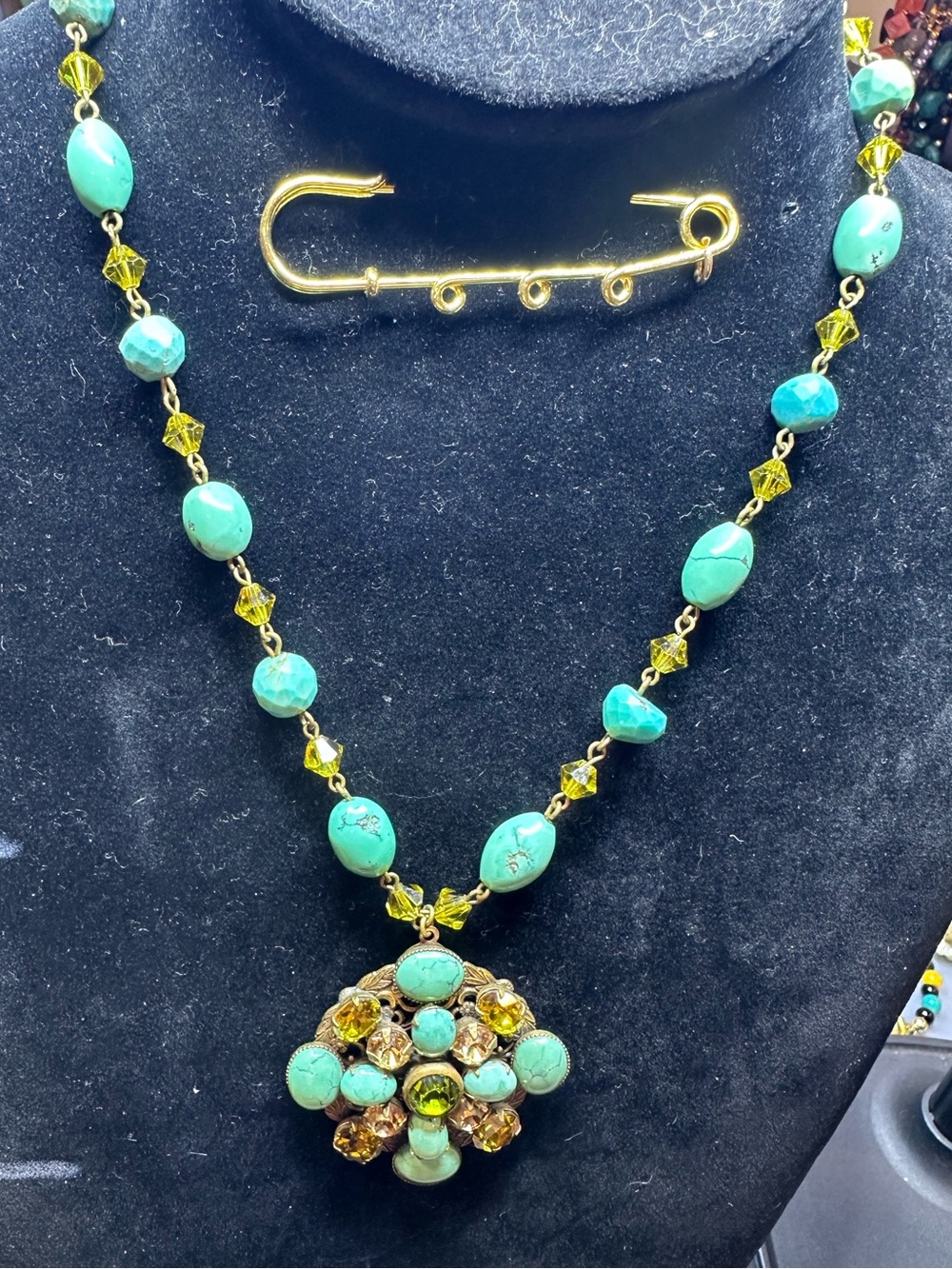 Liz Palcios San Francisco Vintage Pendant Statement Necklace